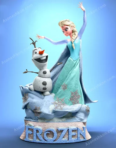 مدل سه بعدی انیمیشن فروزن - Elsa and Olaf