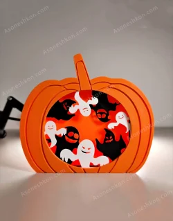 Ghosts in a Pumpkin Silhouette